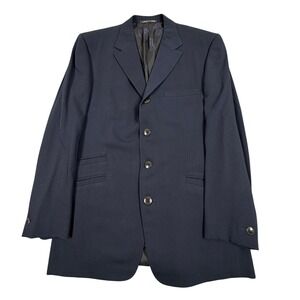 90s Gianni Versace Couture Mens Blazer Jacket Medusa Navy Wool Blend IT50 US 42R